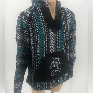 Earth Ragz Grateful Dead Adult Striped Rasta Dancing Bear Black Green Stripe S